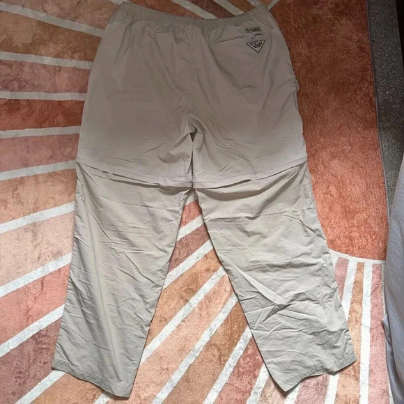 Columbia PFG Men’s Omni-Shade Pull-On Lined Convertible Pants Shorts Tan Sz XL - Picture 2 of 7
